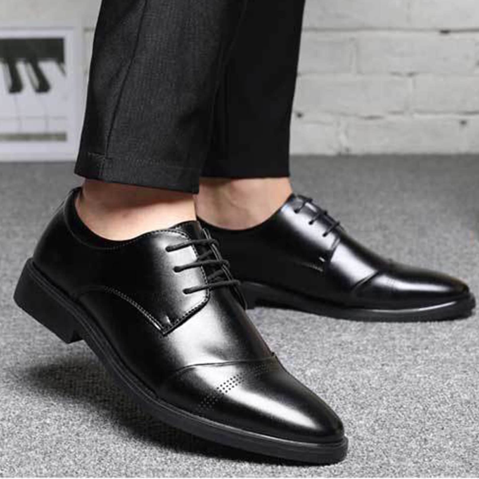 Scarpe in Pelle Formale per Uomo Affari Classici Oxford Uomini ragazzi Scarpe in Pelle Vestiti Regali San Valentino Scarpe Lacci Scarpe da Sposa