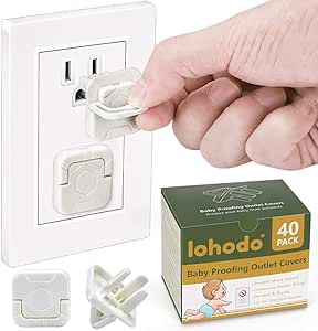 Outlet Covers Baby Proofing Socket Protectors Child Safety Plug Caps Difficult for Toddler to Remove Electric Shock Guard for US 3-Prong White 40 Pack