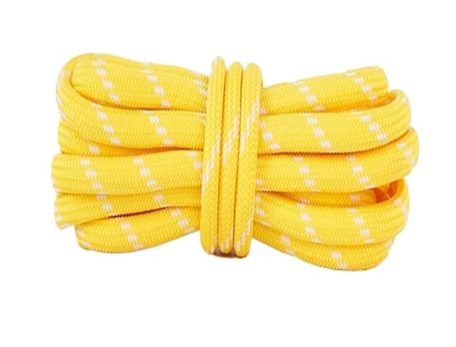 GPDNBIEU Shoelaces, DIY Freedly Round Leather Shoelaces Canvas Casual Boots Shoe Laces Rope Shoestrings(1 Pair Yellow)