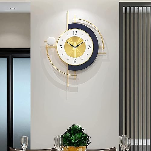 Miniatura 3 de Reloj de pared grande para sala de estar, de metal, diseño artístico 3D, sin garrapatas, reloj de pared creativo, reloj de pared dorado para el