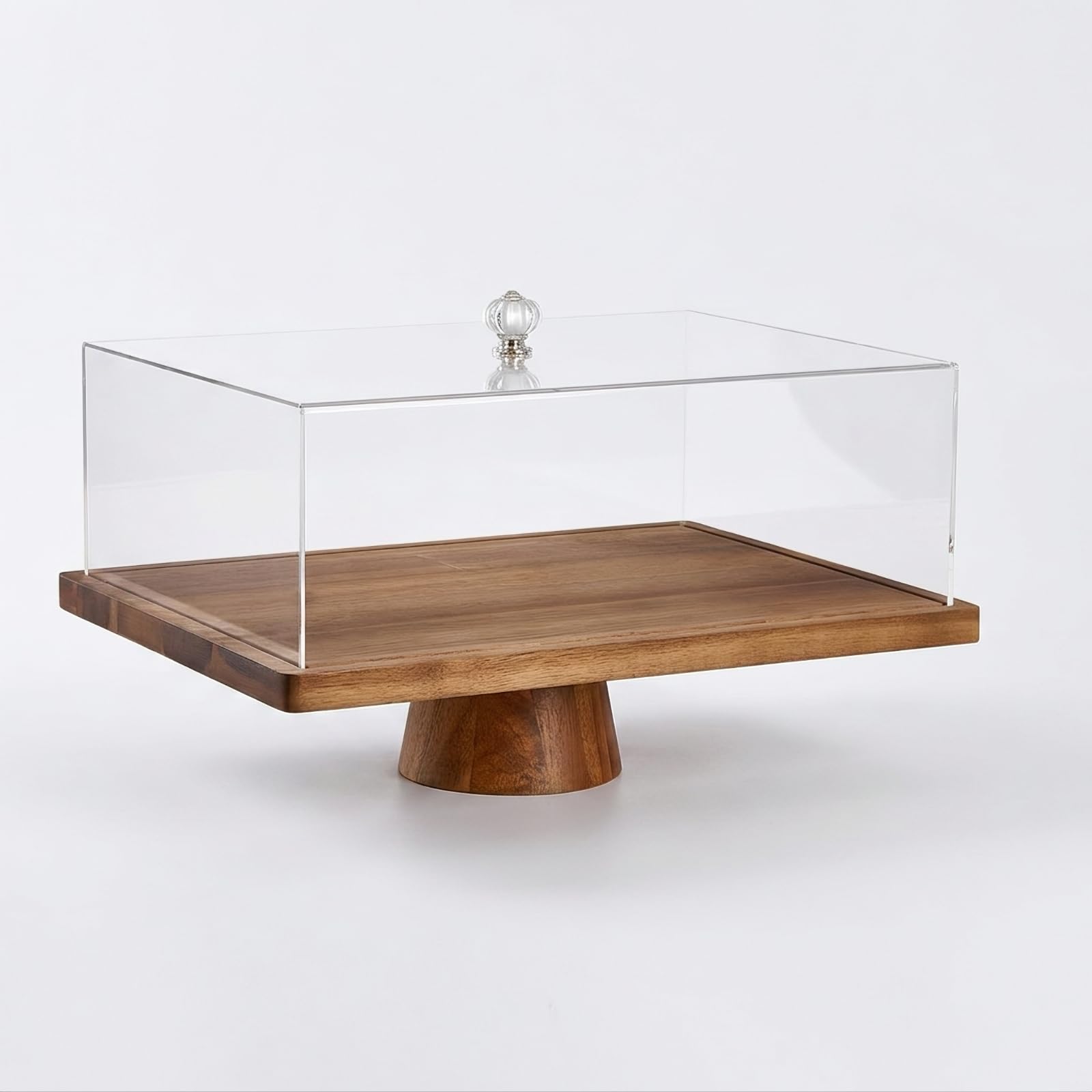 Torta con Coperchio in Legno | Elegante, Torta con Campana, Ordinato, Stoviglie da Tavola, per Pasticceria, Pasticceri, Grande 43 CM