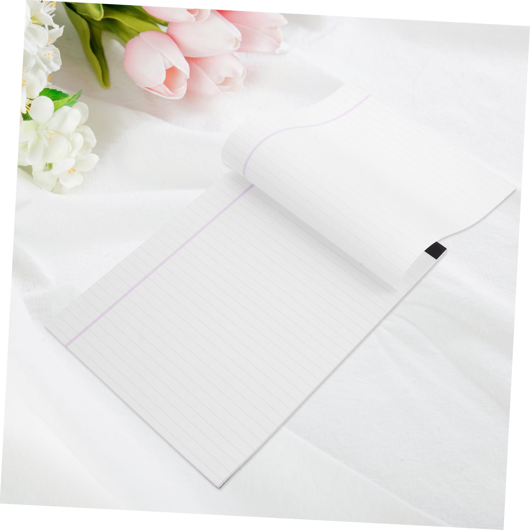 Veemoon Bloc-notes à Lignes Larges 4pcs Papier Blanc Épais pour Bureau et École, Solution Portable D’écriture Feuilles Autocollantes Légales