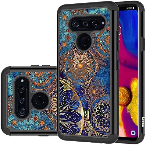 LEEGU LG V40 ThinQ Case, LG V40 Case, Shock Absorption Dual Layer Heavy Duty Protective Silicone Plastic Cover Rugged Phone Cases for LG V40 2018 - Gear Wheel