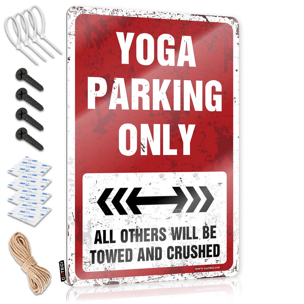Fzfn Colour Signs Amazing Girly Nice Yoga Parking Only - Vintage Wall Decor For Deck(30X40cm)