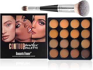 JasCherry Paleta de contorno, polvo iluminador de contorno de 16 colores con pincel de doble cabezal, regalos de maquillaje para mujeres