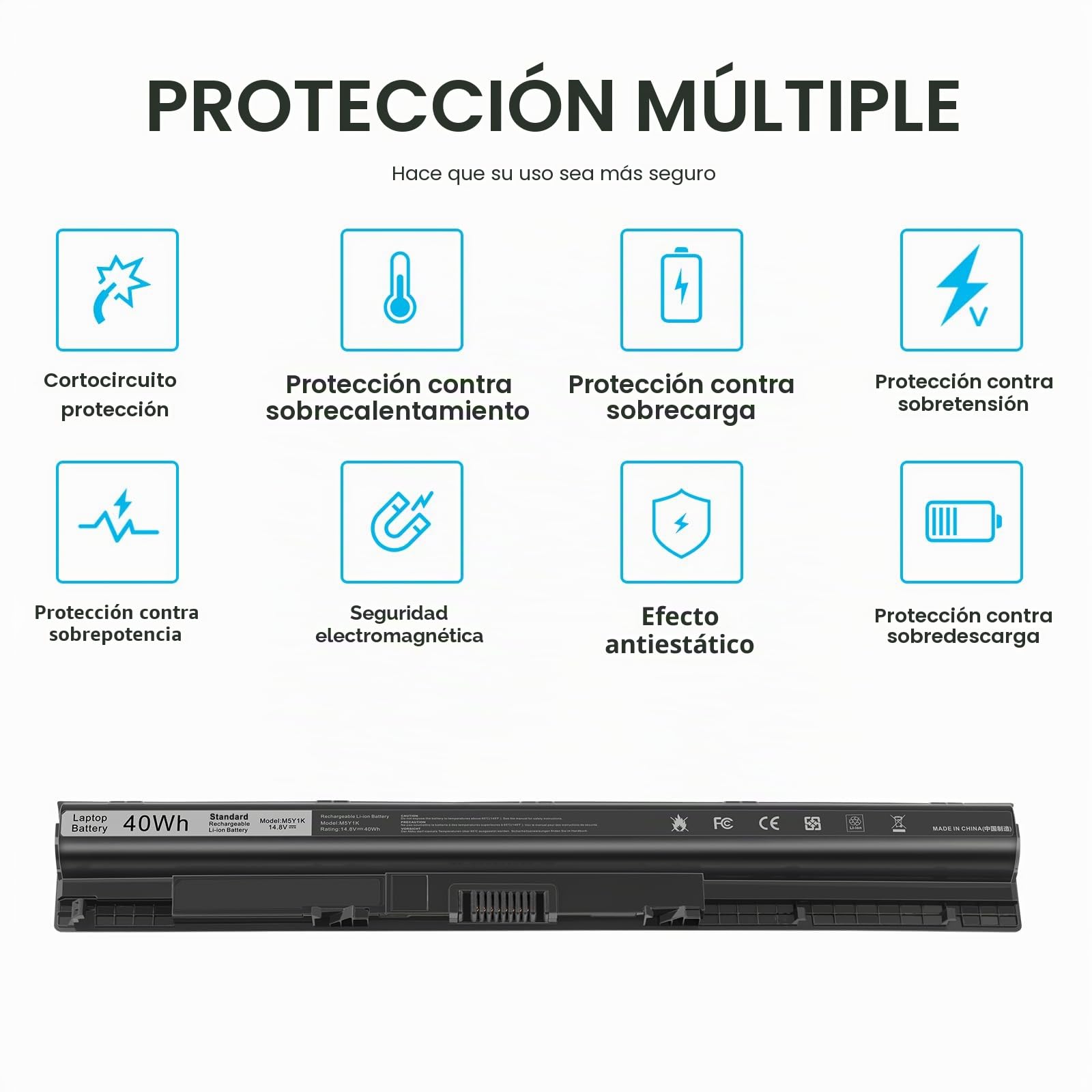 40Wh M5Y1K Batería de portátil para DELL Inspiron 14 15 17 3000 5000 Series 3551 3451 3558 5559 5558 5555 5758 GXVJ3 HD4J0 M5Y1K K185W WKRJ2