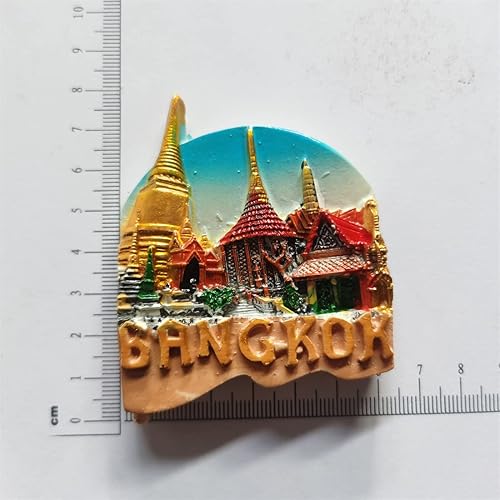 Miniatura 6 de Imán de nevera 3D de Bangkok Tailandia, regalo de recuerdo, resina hecha a mano, imán para nevera, colección de decoración para el hogar y la cocina