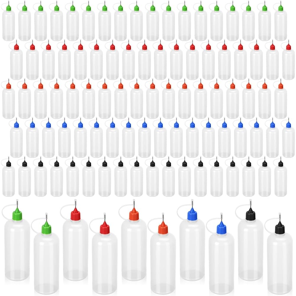 IJSDNVJNDX Singhoow 100Pcs 120ml / 4oz Tip Glue Bottle Bulk Plastic Tip Aplicator Bottle Refillable Dropper Squeeze Bottles