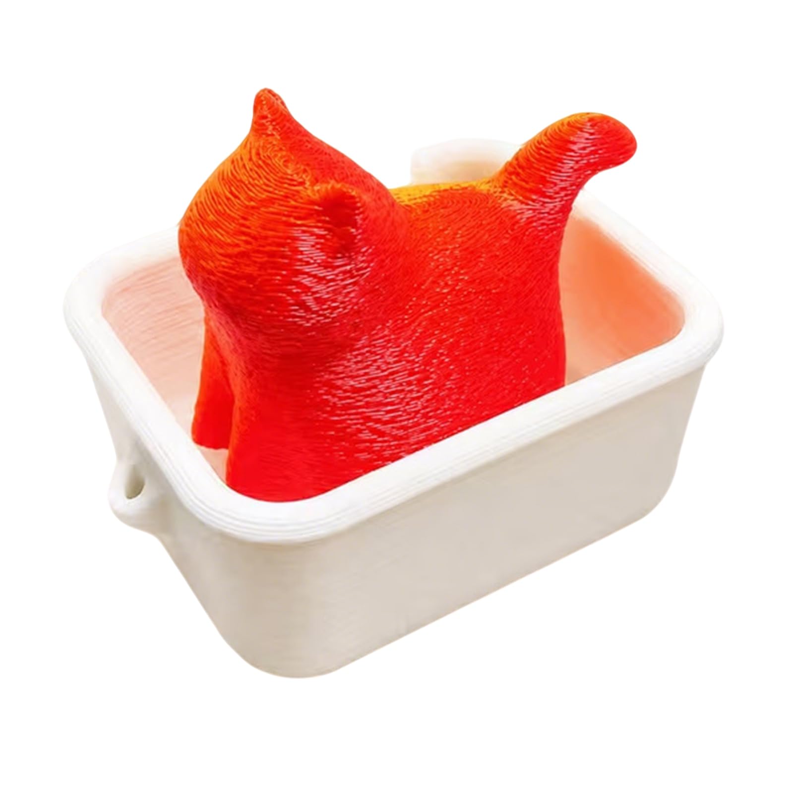 Pasisuu 3D Printed Cat Clicker Stress Relief Toy, Interactive Fingertip Decompression Gadget for Office Desktop Decoration, Durable Pla Kitten Figurine, Compact Size, Grey Orange