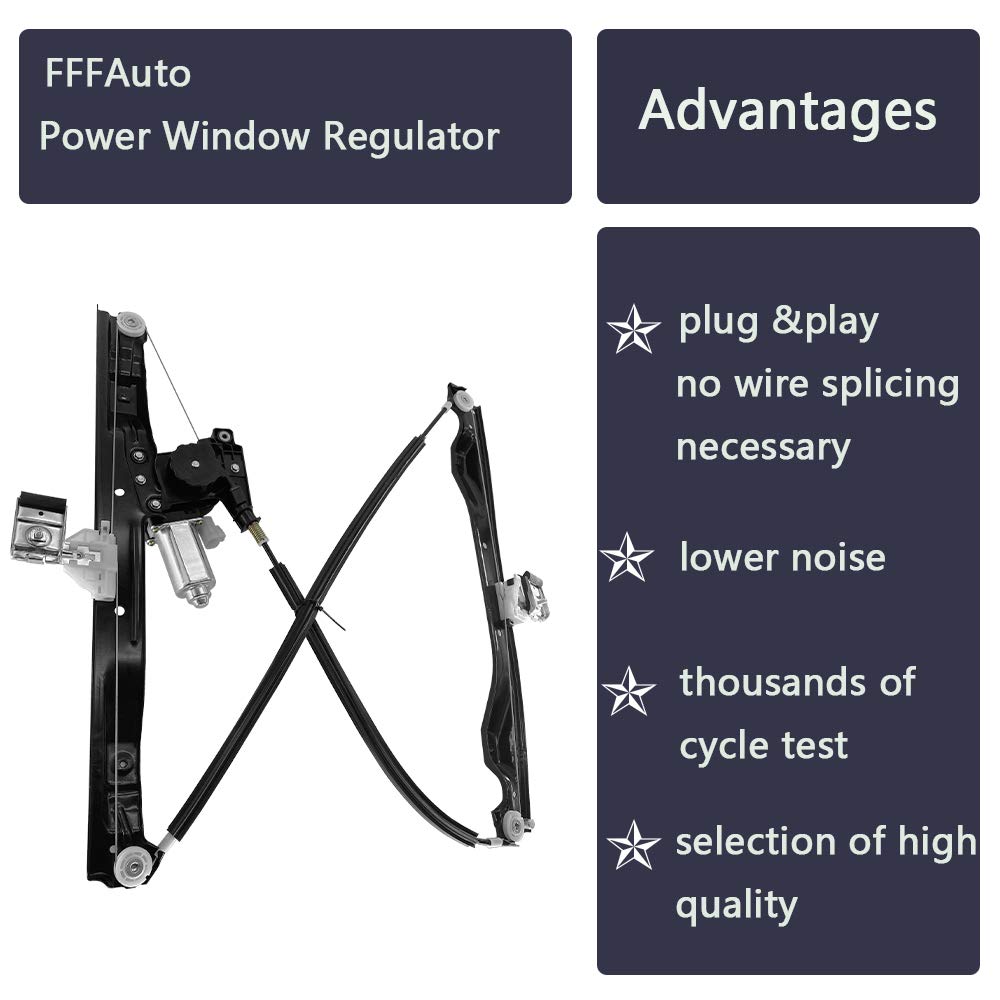 741-690 Front Driver Side Window Regulator Motor Compatible with Chevrolet Trailblazer 2002-2009/Buick Rainier 2004-2007/GMC Enovy 2002-2009/Isuzu Ascender 2003-2008/Saab9-7 2005-2009 SUV