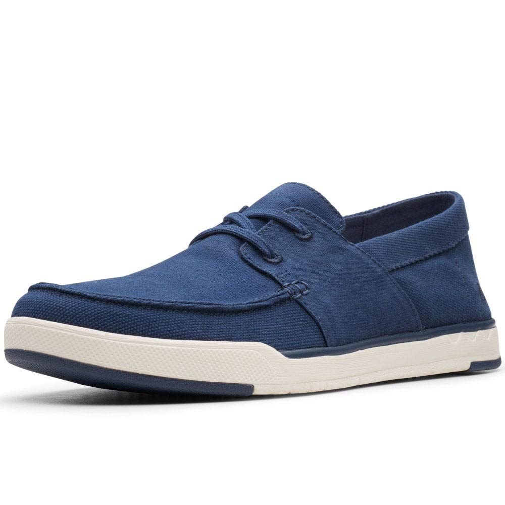 Clarks Step Isle Base, Zapatillas Hombre, Azul Navy Canvas Navy Canvas, 43 EU