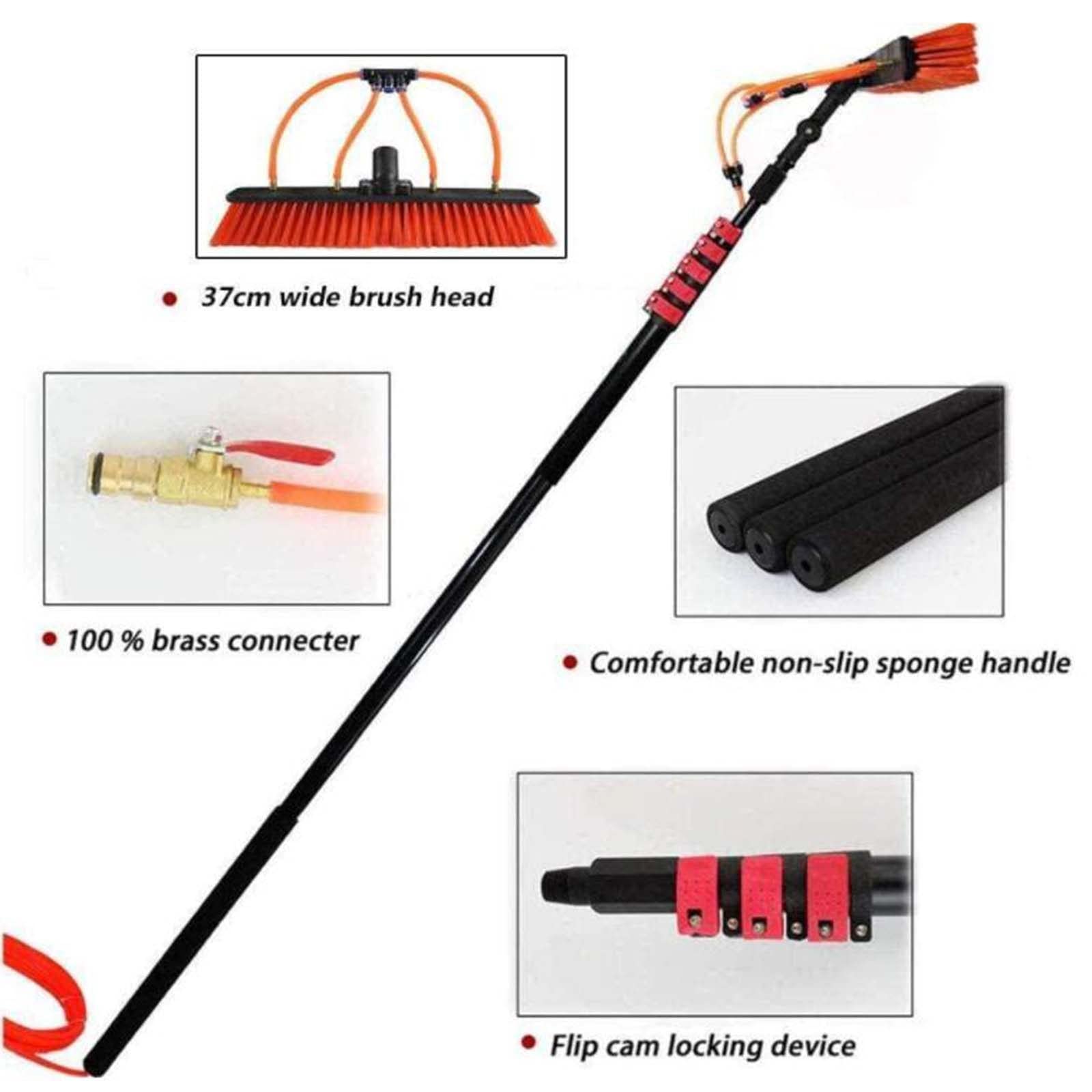 Pulizia Pannelli fotovoltaici Kit Pulizia Pannelli fotovoltaici Spazzola Pannelli fotovoltaici,lavavetri telescopico pulisci vetri,Kit Asta alimentata ad Acqua 4-12M Asta per Pulizia finestr