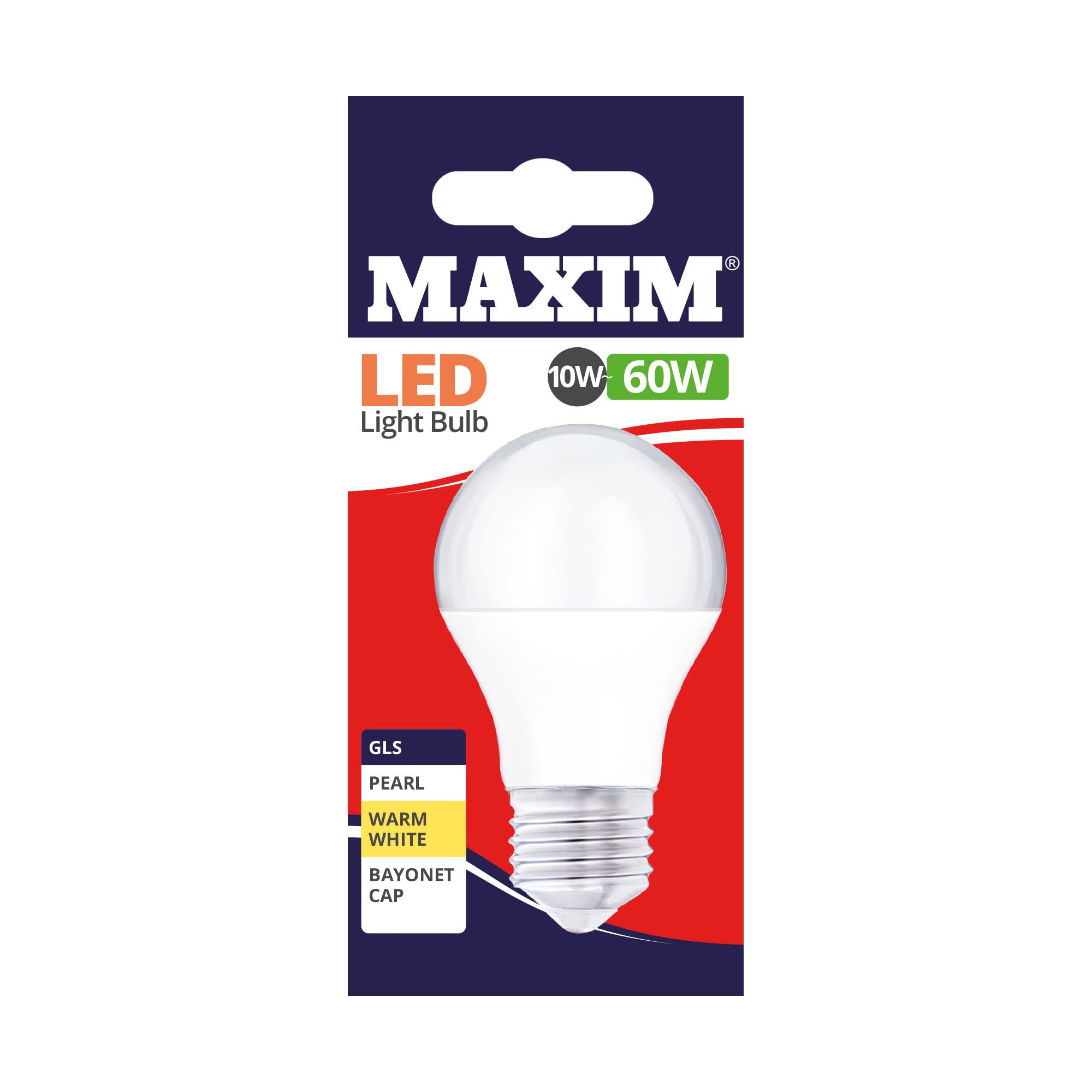 Maxim Warm White Led Gls Edison Screw (Es) Bulbs, E27, 10 W, (60Mlgesww5x10)