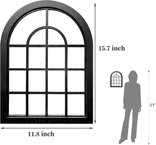 Miniatura 3 de ZEXUIRU 2 espejos cuadrados de pared espejo rústico de granja espejo de entrada enmarcado de madera para sala de estar baño dormitorio cocina 118 x