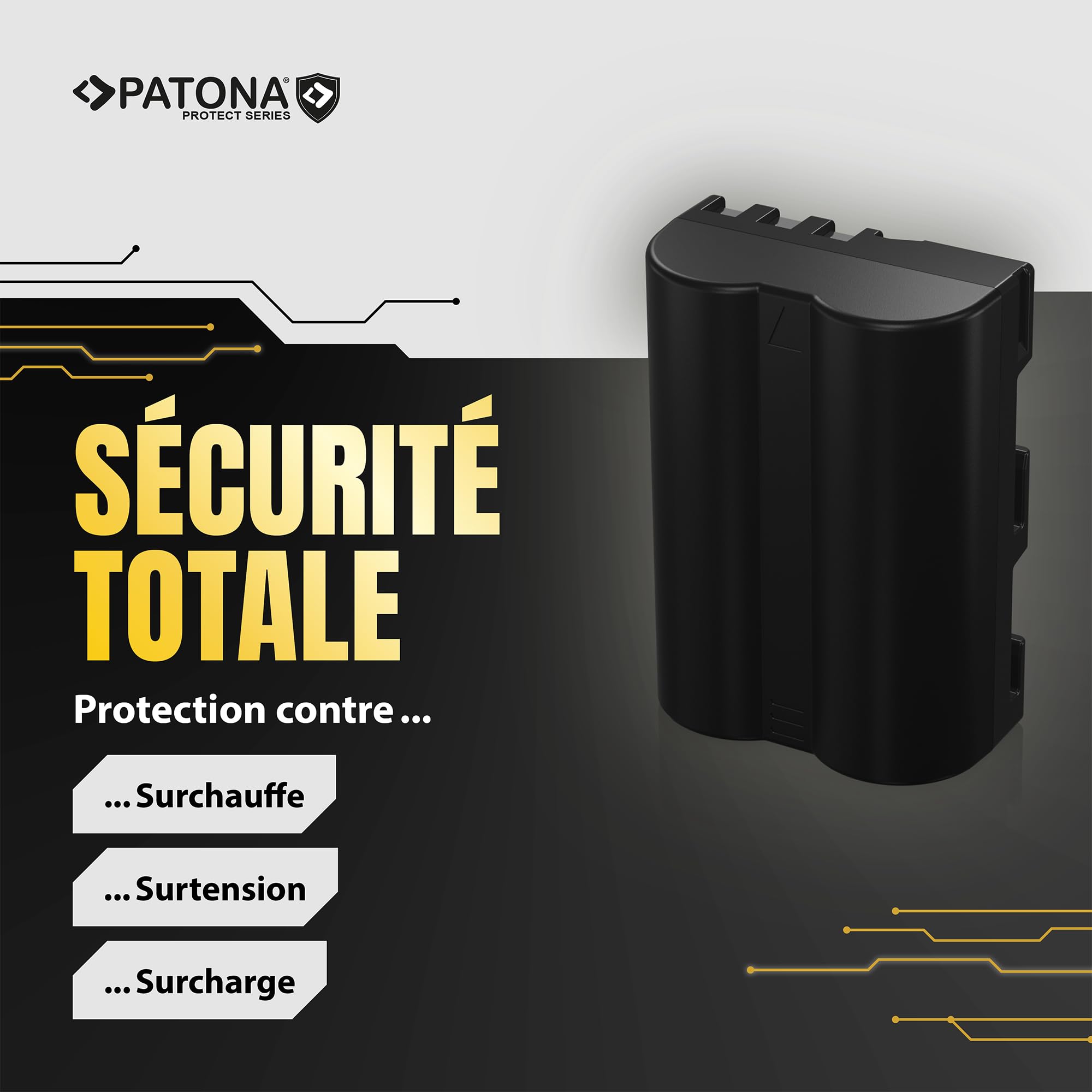 PATONA 2X Protect Batterie pour Nikon EN-EL3E ENEL3E 2000mAh
