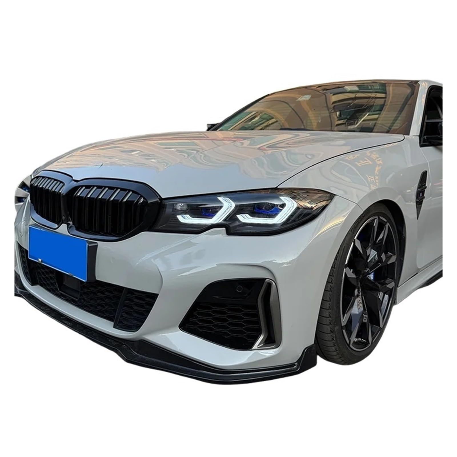 2 fari Anteriori per BMW Serie 3 G20 G28 2019-2022 con Effetto sfarfallio a Flusso d'Acqua Bicolore, Plug And Play, luci diurne a LED (DRL).