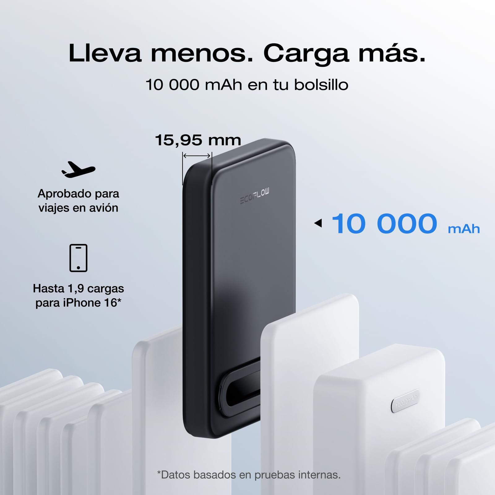 EcoFlow Rapid Mag Qi2 Powerbank magnético 10000mAh 15W certificado Qi2.0 batería externa magnética 36W cargador inalámbrico cargador rápido para iPhone 17/16/15 Pro Max negro