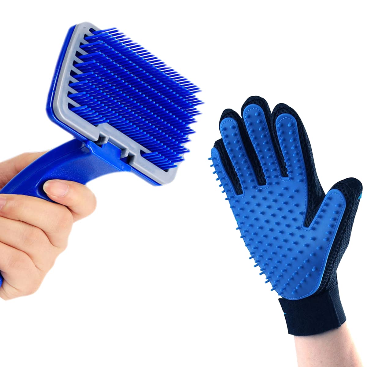 YOUHAVEDEAL Slicker Brush Pet Grooming Glove for Dogs and Cats Shedding Small Medium Large Breeds Pet Hair Remover Glove-Massage Five Finger for Dog, Cat with Long &Short Fur Combo Pack 2 (B09GW3SVBY) Amazon Price History, Amazon Price Tracker