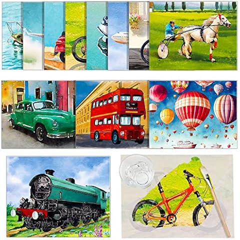 Dementia Products for Elderly, Pack of 20 Reusable Water Painting Toys, Vehicles Water Color Dementia Activities for Seniors Alzheimers Products with Painting Brush for Patients Gifts Coloring Games Cover
