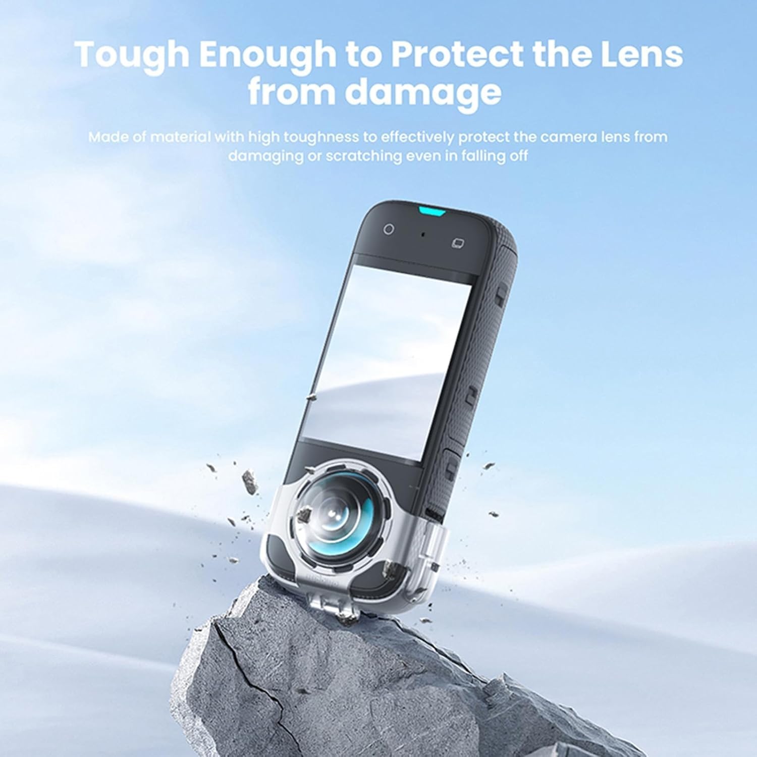 SHEAWA Funda protectora de lente antivaho para cámara deportiva Insta360 X3, gris, Funda protectora