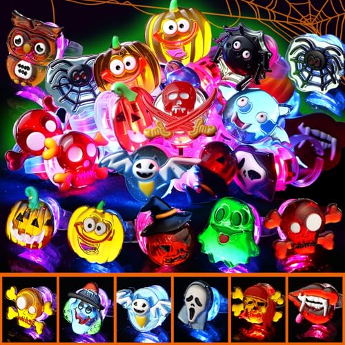 Cleboen 24 Stück LED Halloween Ringe Kinder Blinkender Ring Halloween Leuchtringe LED Ring Geist Kürbis Licht Spielzeug Give Away Kindergeburtstag Mitgebsel Party Zubehör Kinder Cleboen 24 Stück LED Halloween Ringe Kinder Blinkender Ring Halloween Leuchtringe LED Ring Geist Kürbis Licht Spielzeug Give Away Kindergeburtstag Mitgebsel Party Zubehör Kinder
