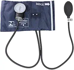 Esfigmomanômetro Aneróide Premium com Fecho de Metal - Azul Escuro