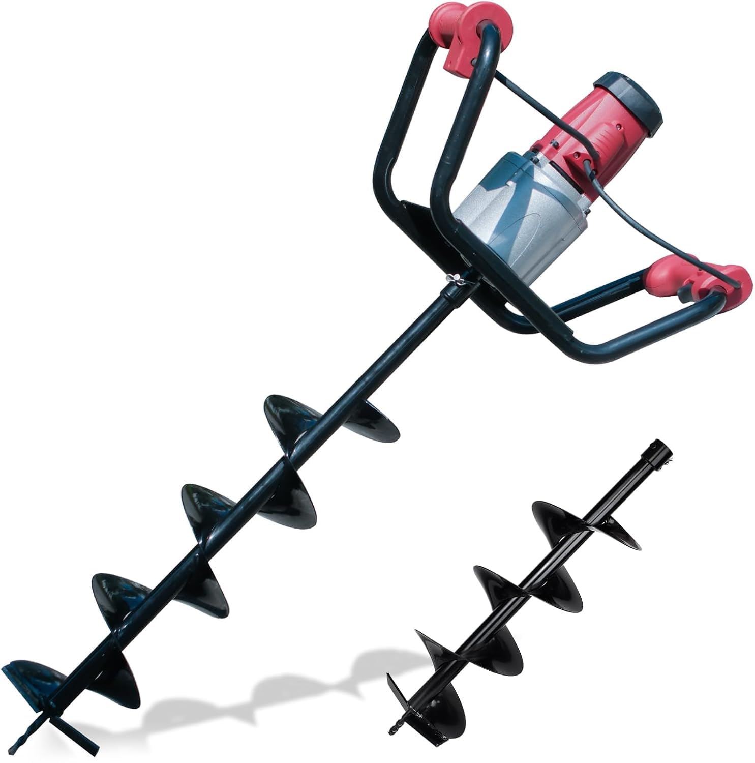 DC HOUSE 1500W Electric Post Hole Digger Earth Auger Hole Digger Auger Digging Tools Auger with 6" Digging Auger Bit Set with Reverse Function