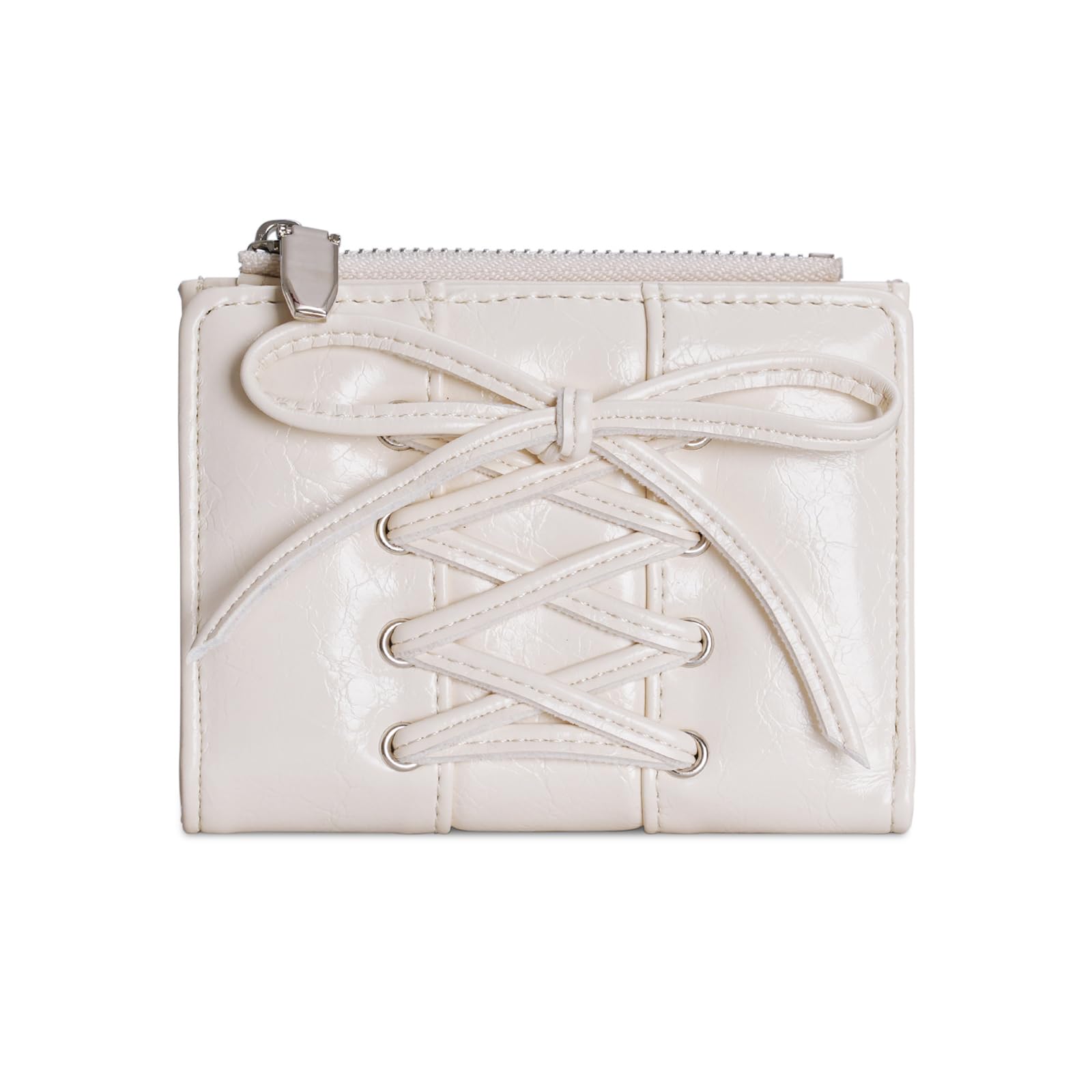 Elnwnnkc Wallet with Card Holder Coin Purse Simple Change Purse Lovely Bows Short PU Leather Wallet for Travel Lovely Bows