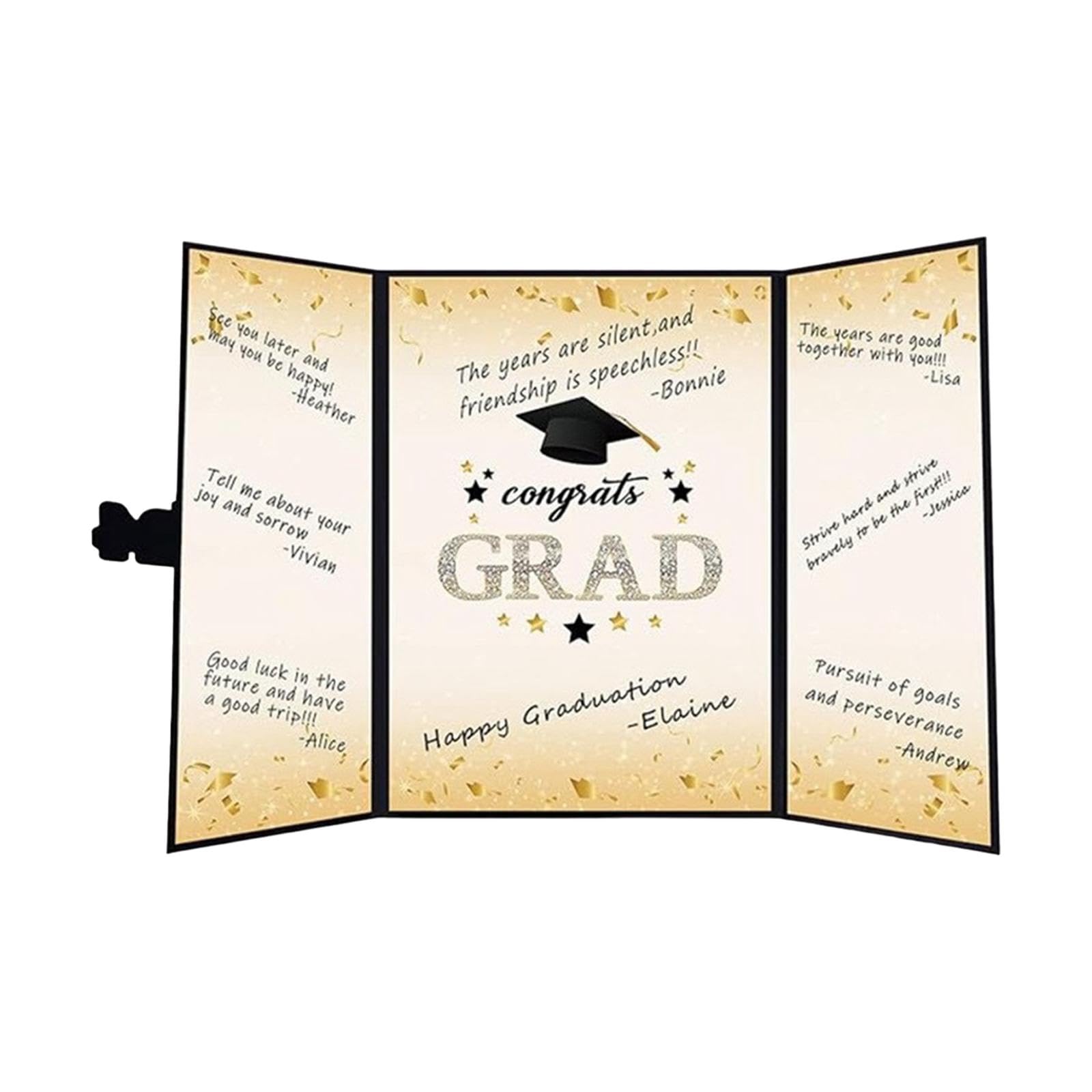 CALANDIS™ Graduation Guest Book Thick Paper Easy to Write on Postcard Decoration Black | Guest Books & Pens | Wedding Supplies-image-24