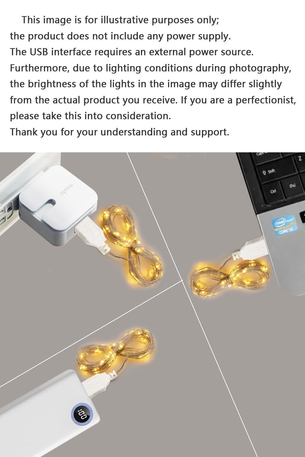 12 stuks Led Fairy Lights Batterij Werkt String Lights Waterdichte Koperdraad, 20 LED Firefly Sterrenhemel Maan Lichten voor DIY Bruiloft Party Slaapkamer Patio Kerstmis (Wit