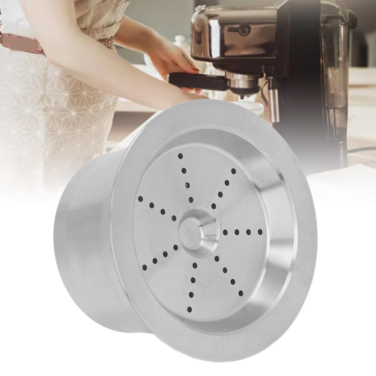 Cápsulas de café Reutilizables de Acero Inoxidable con Doble filtración, rellenables y con un práctico Interruptor de Rosca Cápsulas de Filtro de café Reutilizables for la Serie TCHIBO