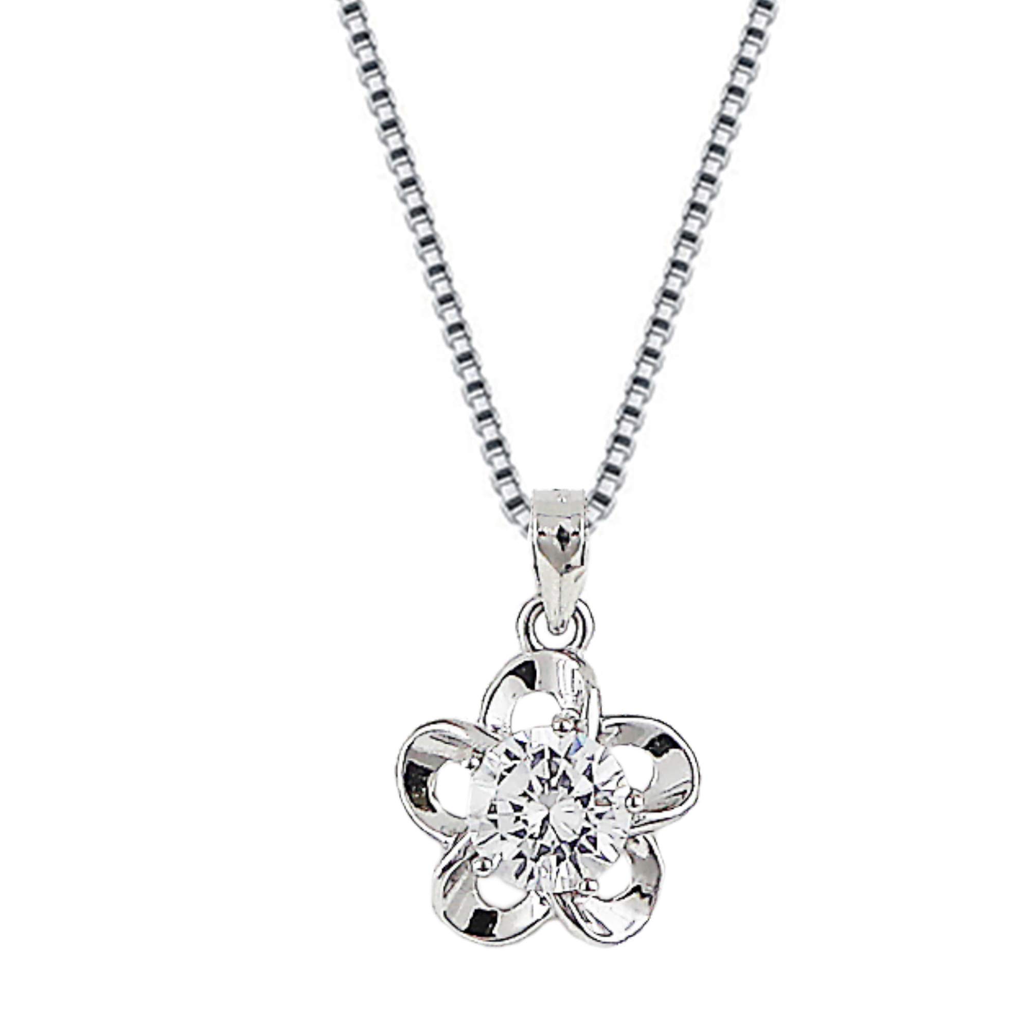 GIVA 925 Silver Zircon Flower Pendant with Box Chain | Gifts for Girlfriend, Gifts for Women and Girls |With Certificate of Authenticity and 925 Stamp | 6 Month Warranty* (B08VJGKXJC) Amazon Price History, Amazon Price Tracker