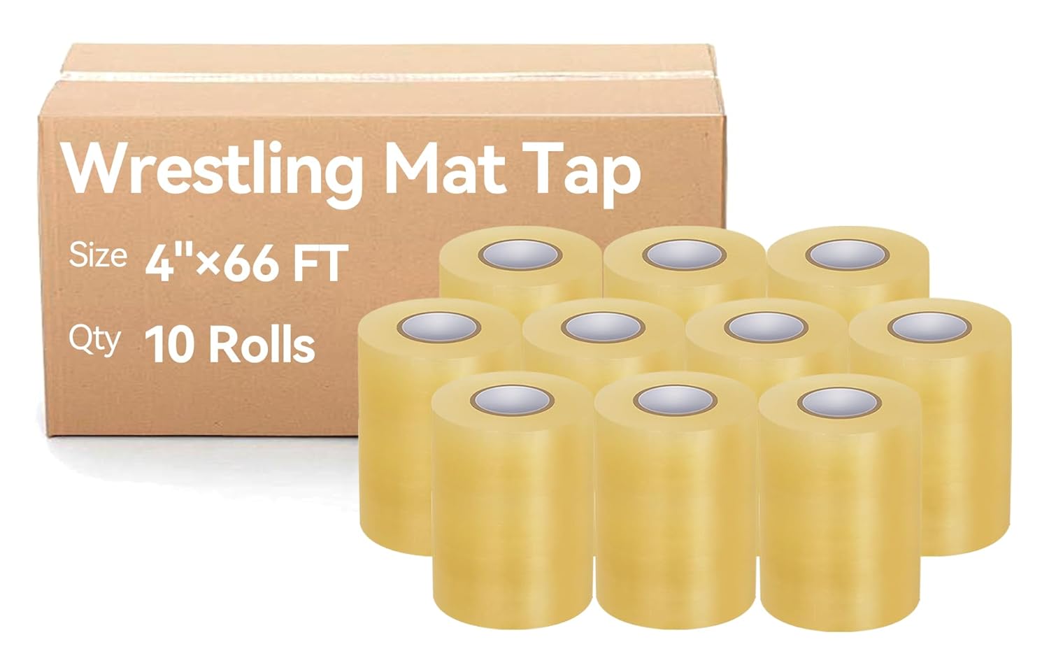 10 Pcs Wrestling Mat Tape, Mat Tape for Wrestling 4" x 66' Clear PVC Tape, Wrestling Gymnastics Floor Mat Tape