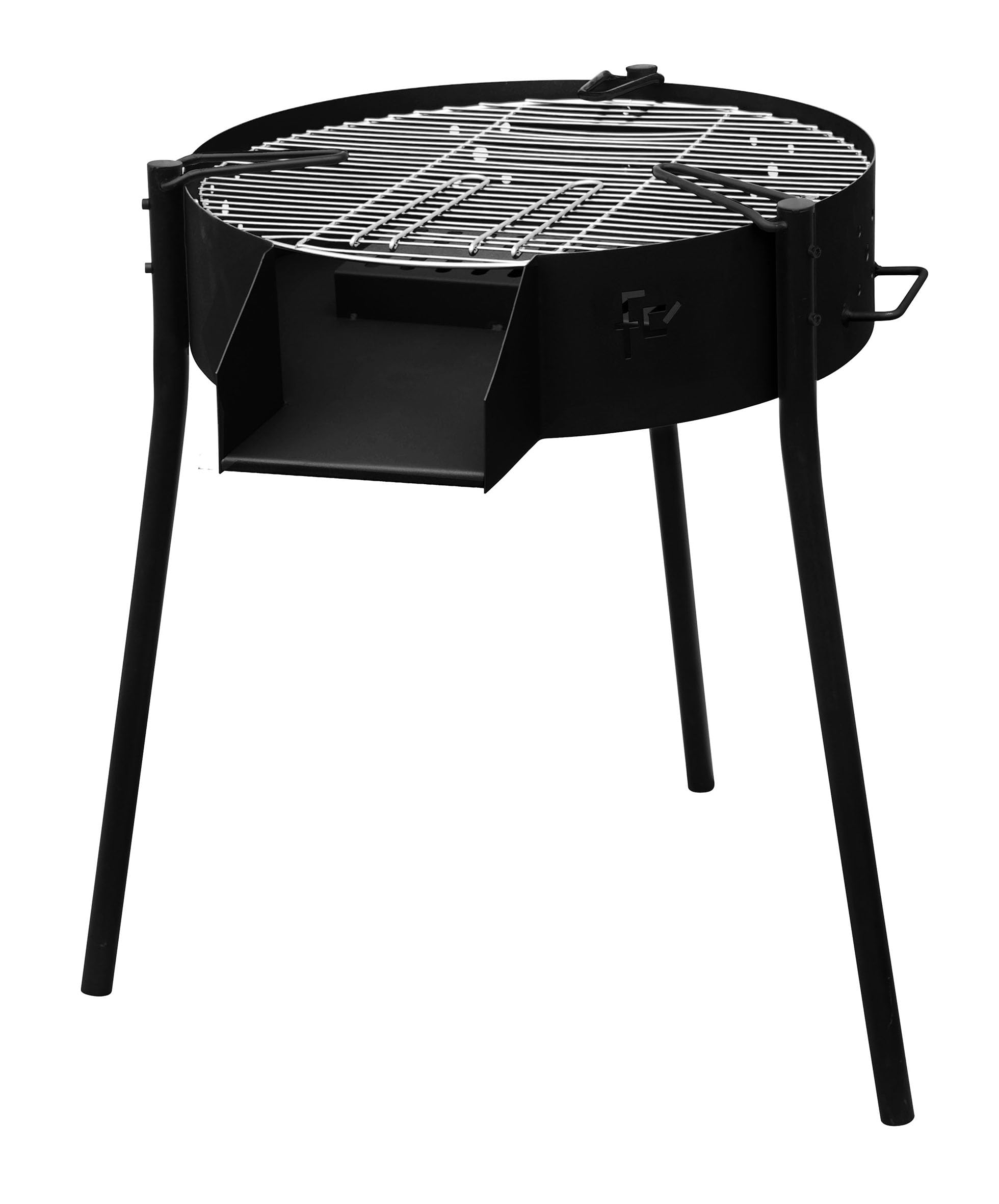 Barbacoa redonda con soporte