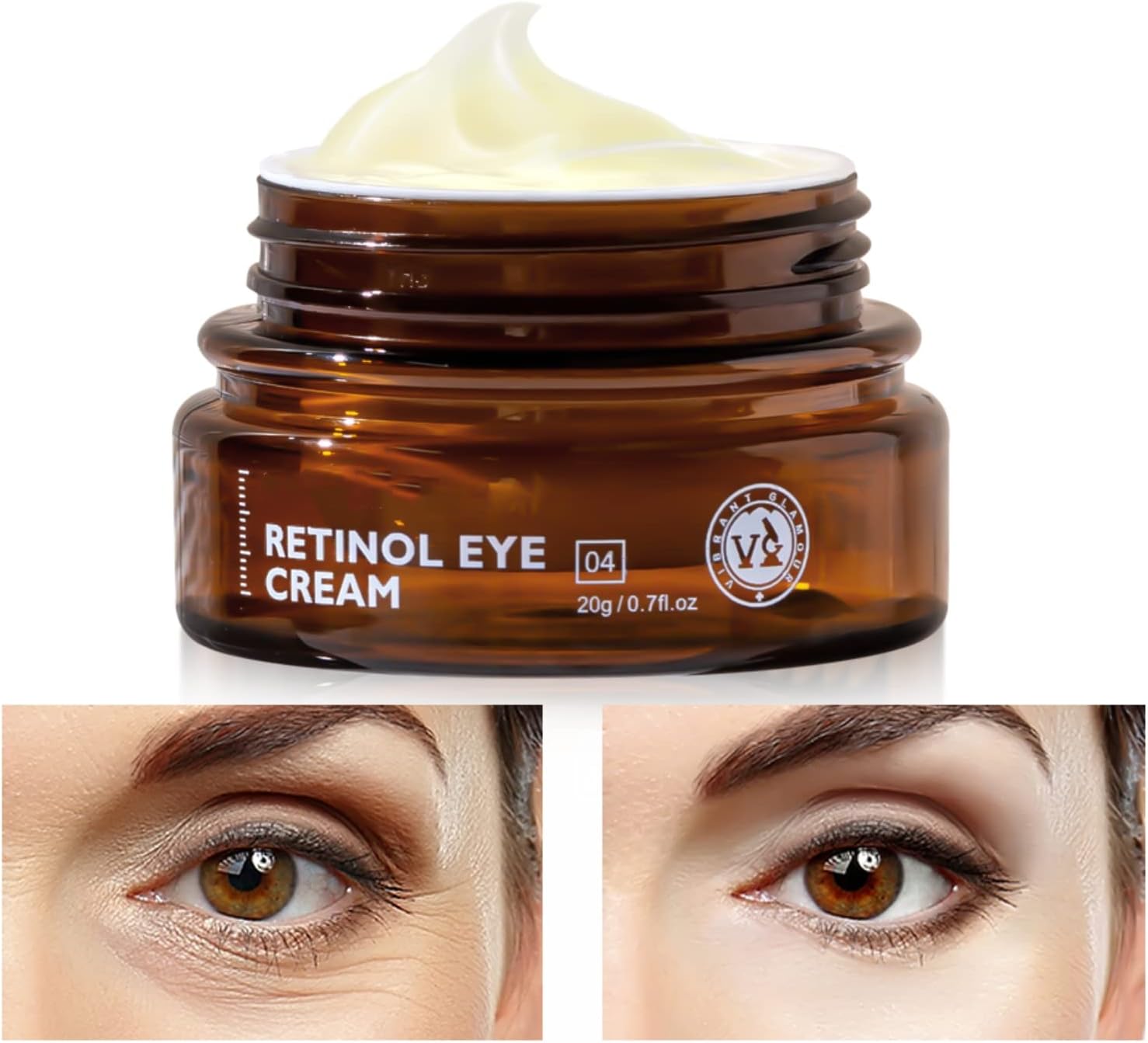 Retinol Eye Cream Removes Dark Circles Anti-Aging Moisturizing, Dilutes Fine Lines Gentle on Skin Fast-Acting Hyaluronic Acid and Vitamin E Advanced Formula Suitable for All Skin Types
