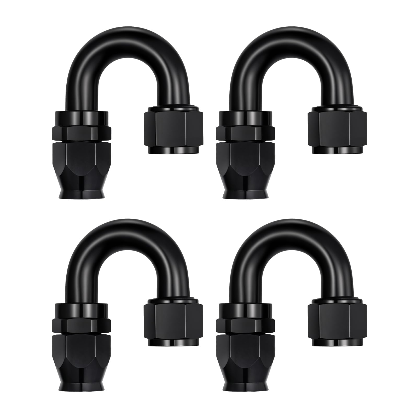 EVIL ENERGY 12AN PTFE Hose End Fitting 180 Degree Black for PTFE Hose Only 4PCS
