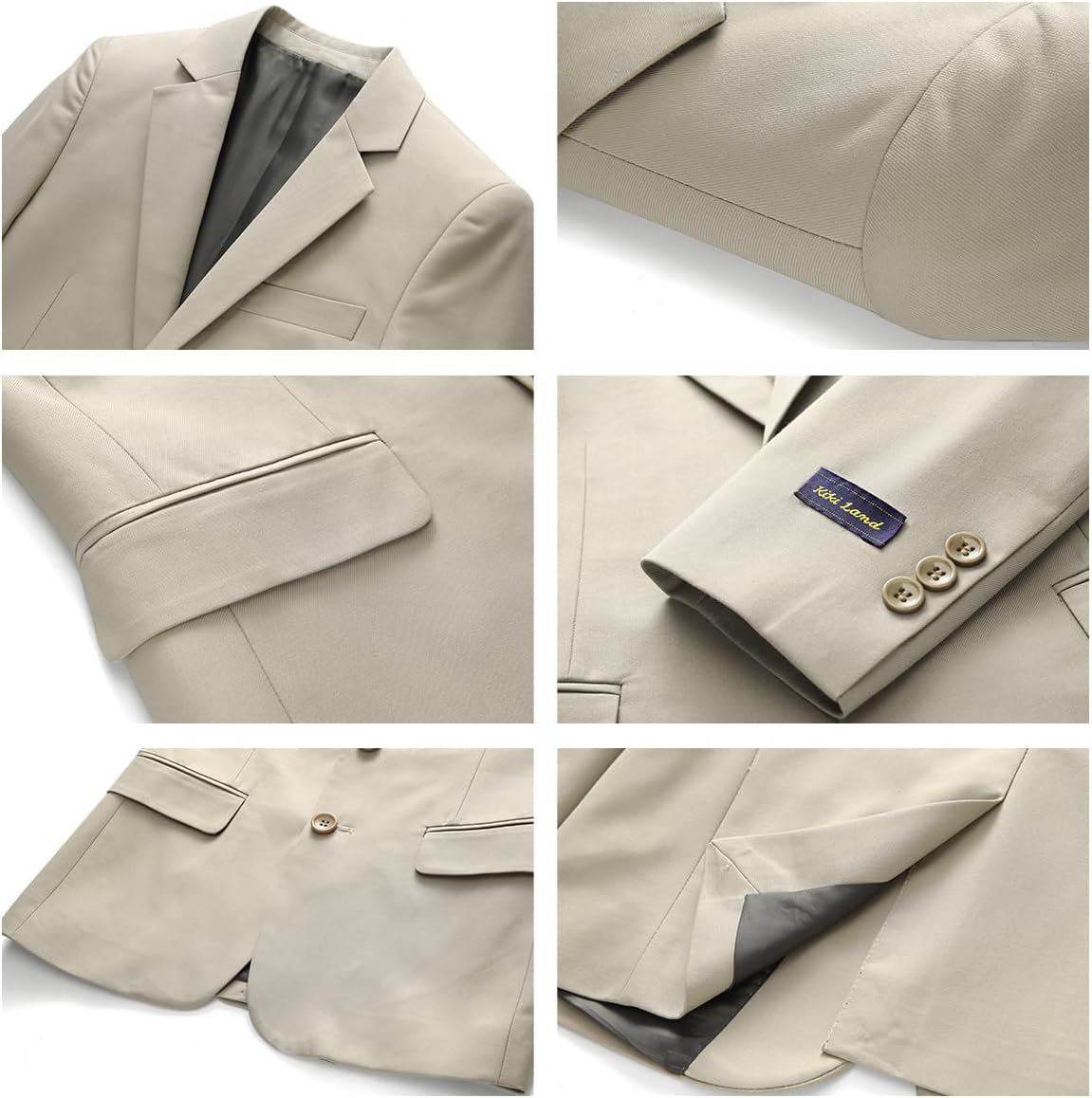 Boys Suits Solid Slim Fit Tuxedo 3 Piece Set with Blazer Jacket Dressing Pants Vest for Kids Wedding Prom Ring Bearer Outfit