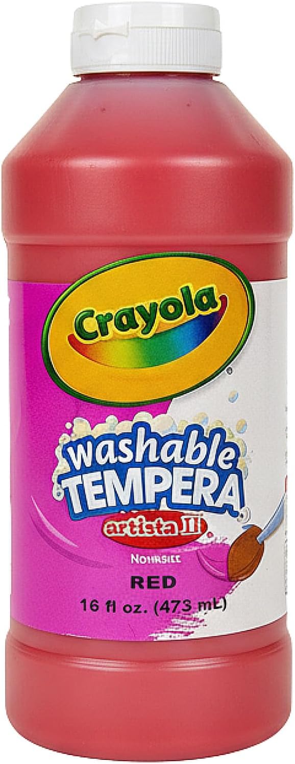 Crayola Artista II Washable Tempera Paint, Orange, 16 oz Bottle, Non-Toxic Paint for Classroom Art, Kids Crafts & DIY Projects