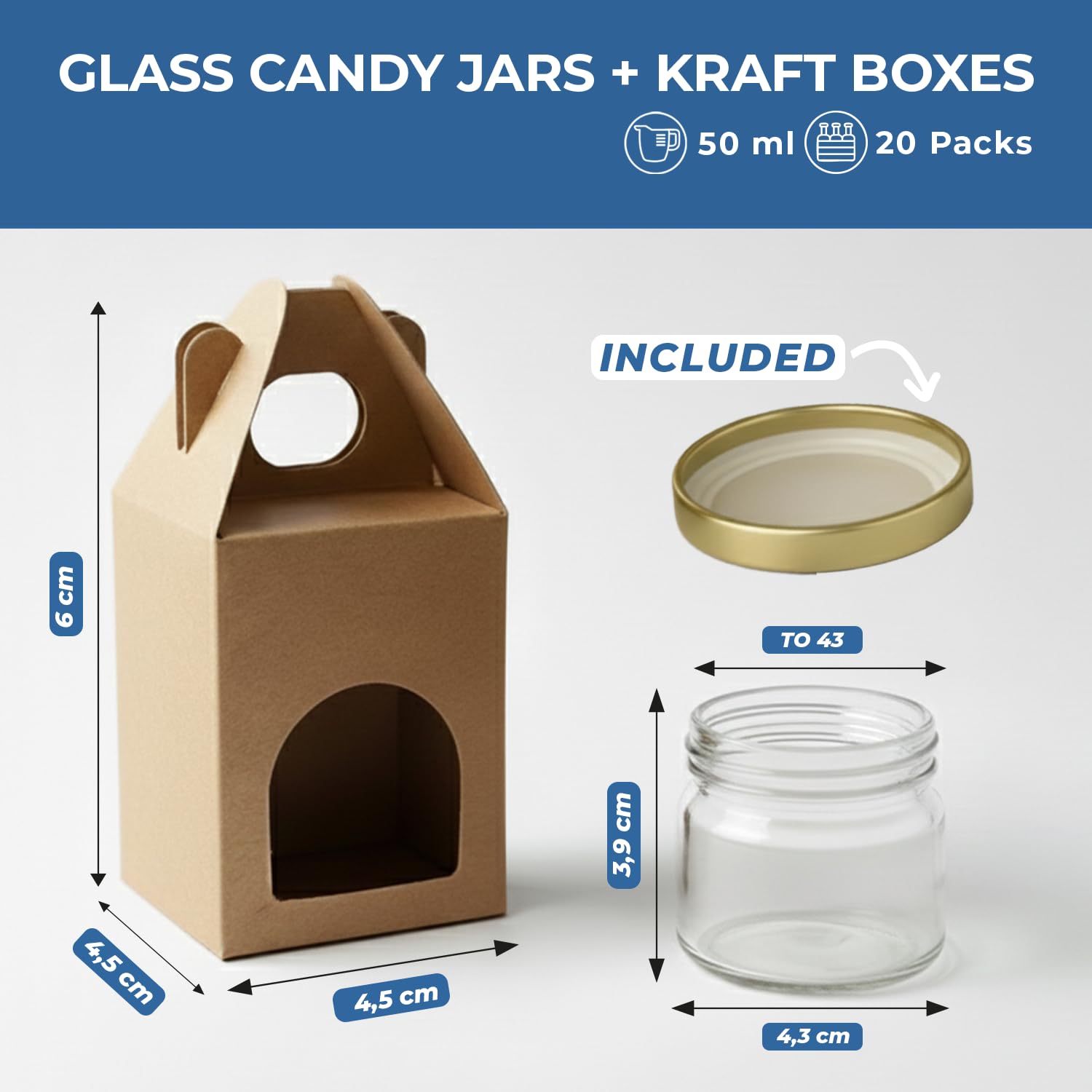 20 Pots En Verre Vides Avec Couvercle De 40 Ml Avec 10 Bôites En Carton Pour 2 Pot De Confiture Pour Confitures Conserves Miel 95328706 20 Pots En Verre Vides Avec Couvercle De 40 Ml Avec 10 Bôites En Carton Pour 2 Pot De Confiture Pour Confitures Conserves Miel 95328706