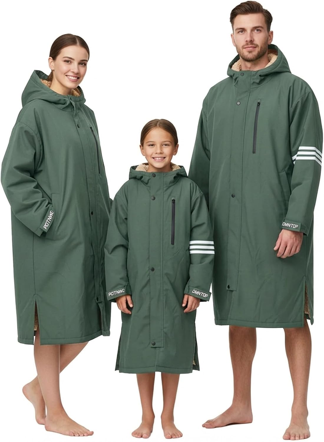 Owntop Warm Waterproof Swim Parka Warm Swim Parka Kid Youth Adult- Oversized Windproof Surf Poncho- Changing Robe Men and Women
