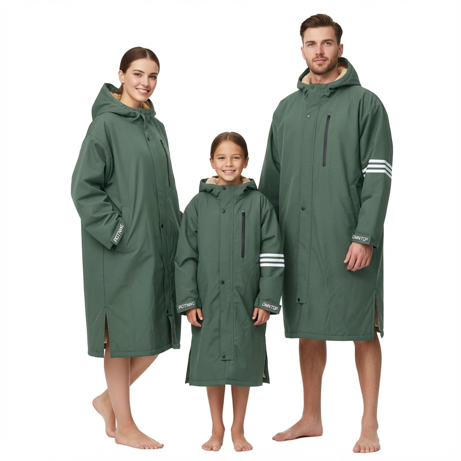 Owntop Warm Waterproof Swim Parka Warm Swim Parka Kid Youth Adult- Oversized Windproof Surf Poncho- Changing Robe Men