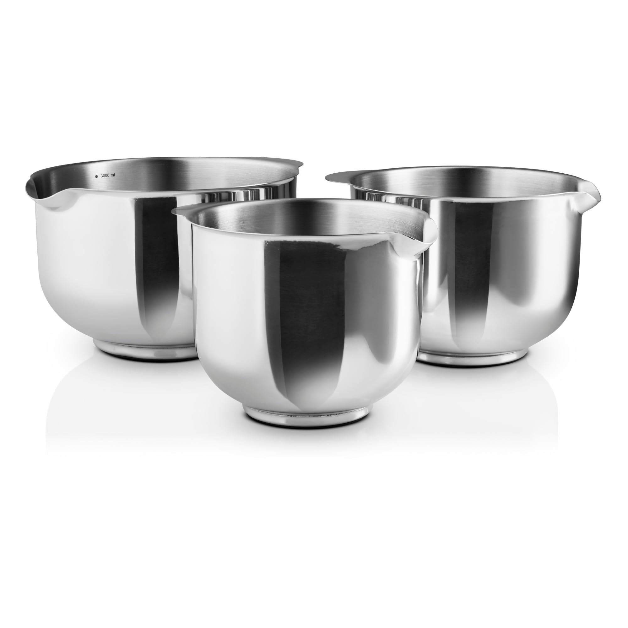 EVA SOLO | Eva Rührschüssel-Set 3-teilig Stahl |Komplettes Set von stapelbaren Rührschüsseln aus robustem und langlebigem Edelstahl. | Polished steel
