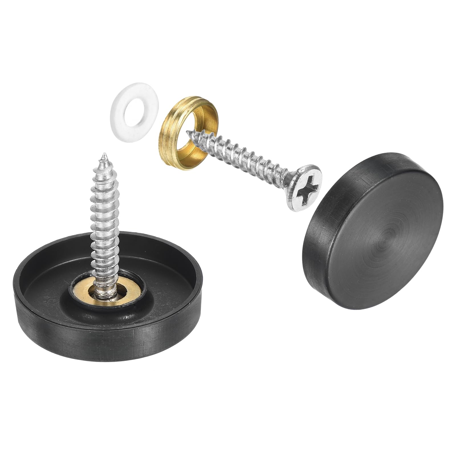 uxcell 16 Pcs Screw Covers Caps, 304 Stainless Steel Mirror Screws Decorative Caps Cover Nails, Mirror Screws Fasteners for Sign Advertising Hardware