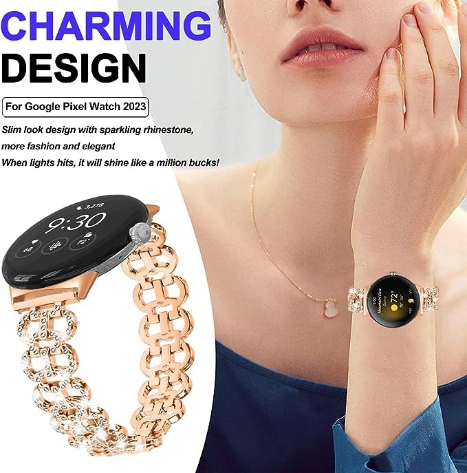 Miimall Bling Strap for Google Pixel Watch 3 41mm/Pixel Watch 2/1 - Image 2