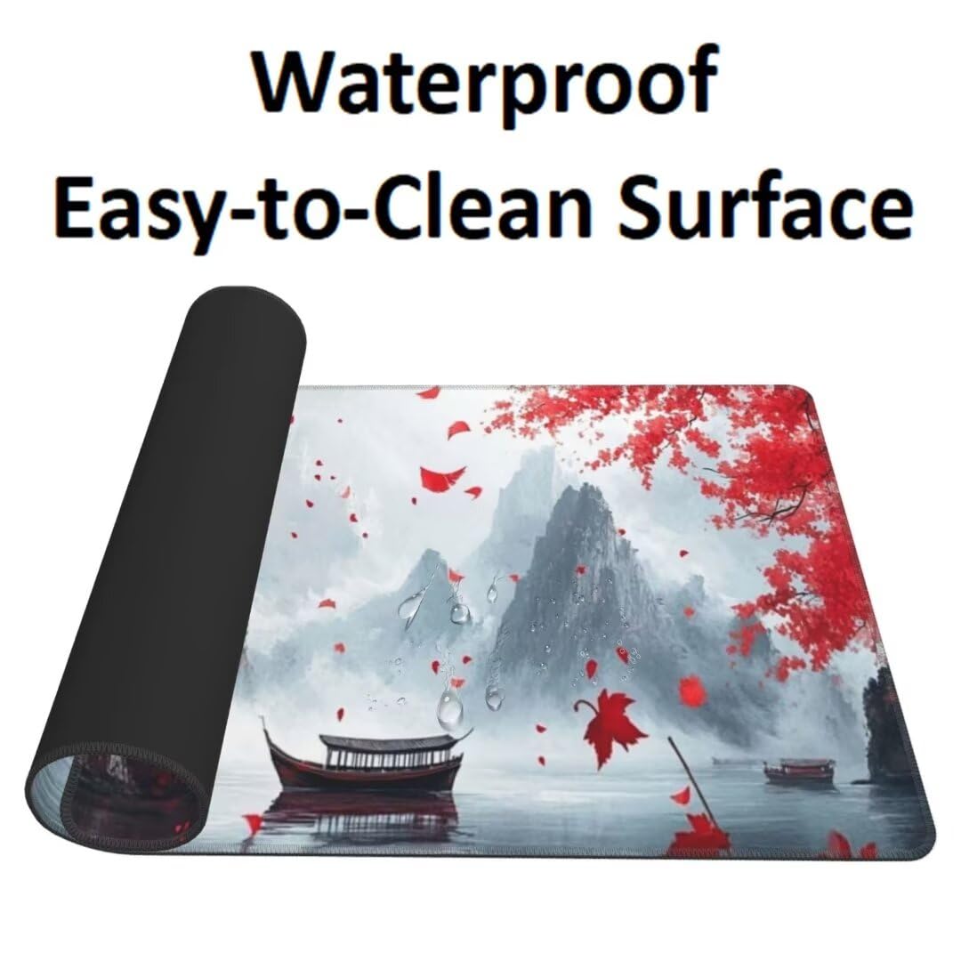 Japan Mauspad 1600 x 800mm, Mousepad XXL Schreibtischunterlage Landschaft Mouse Pad, Wasserdicht und Rutschfest Gaming Mauspad, Verbessert Präzision, Gaming-Mauspads für Pc und Gaming Zubehör qw577
