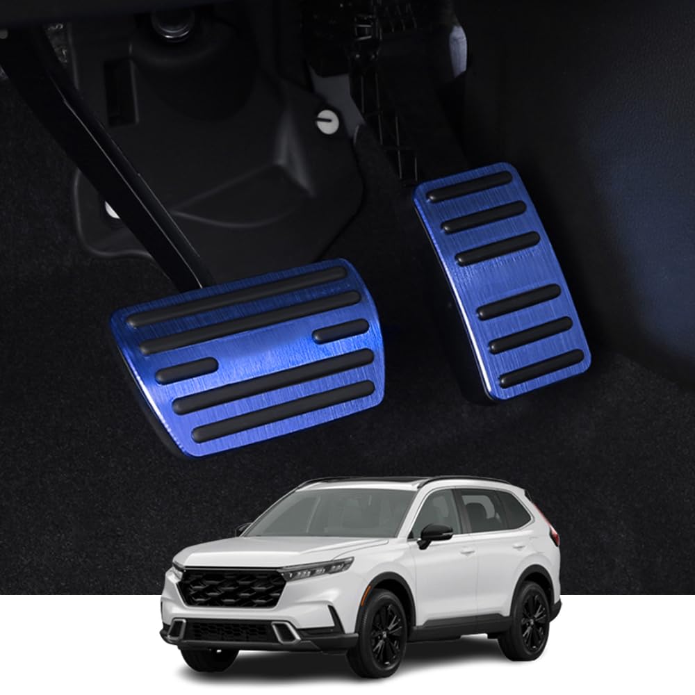 Kakash Custom Interior Accessories for Honda CR-V/CRV 2023 2024 Aluminium Alloy Gas Accelerator Pedal Covers,Anti-Slip No Drilling Brake Foot Pedal Pads 2 Pieces/Set(Blue)