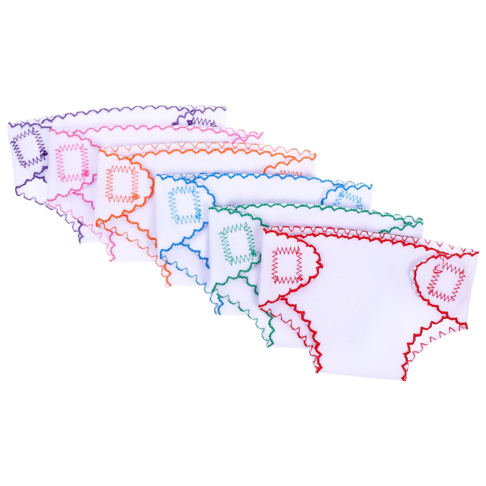 Alipis 6Pcs Baby Doll Diapers, Doll Underwear for 14-18Inch, Baby Doll Cloth Nappies Set Doll Clothes DIY Accessories for Kids, Girls, Boys (6 Colors)