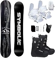 Vista 2 de Symbolic Knotty Snowboard y fijaciones, botas, correa, almohadilla para pisotear y polaina facial paquete completo