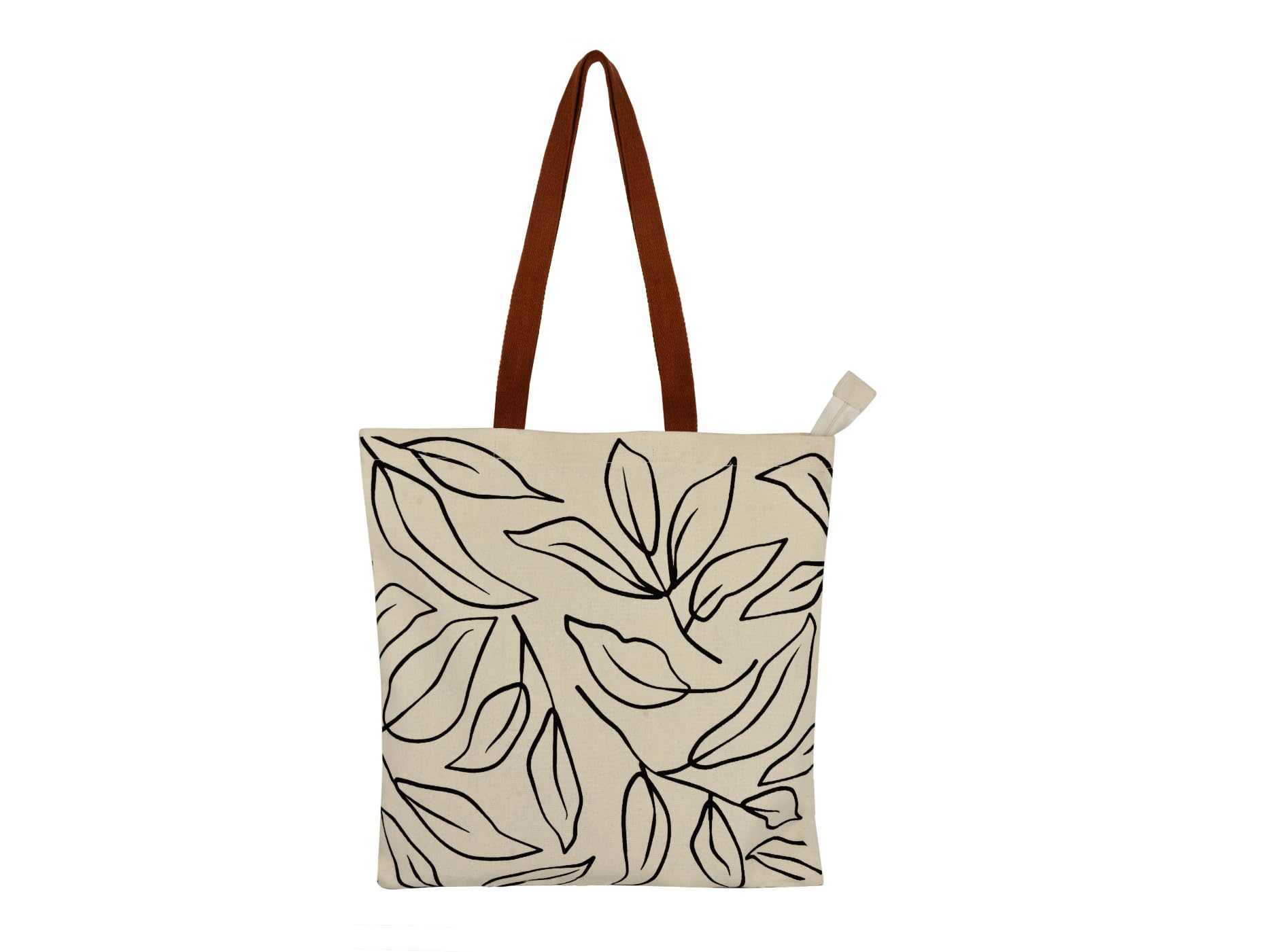stylemyway Large Cotton Designer Canvas Tote Bag with Zip, Inner Pocket for Shopping, Office & Daily Use (Abstract Black & White) | College Bag for Girls | Travel & Beach Bag-picture-22