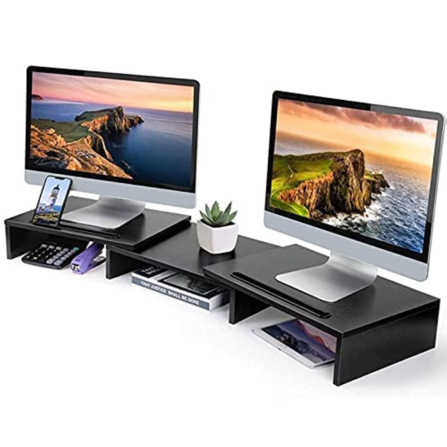 Buy THMINS Dual Monitor Stand Riser,Desk Accessories with Adjustable